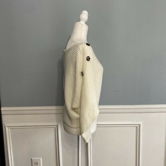 Asos Sweater Crop Sweater Cream Button Detail Women's Size 4 - Picture 3 of 7